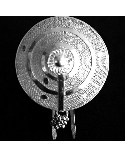 Madhumati Silver Filigree Hair bun Juda Khopa Pin-12666117