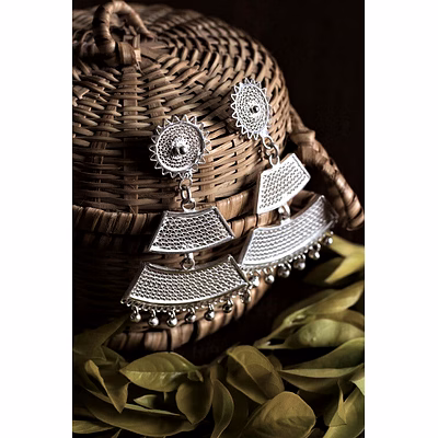 gonasika silver linings tarakasi silver filigree handmade dangle earrings