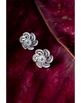 Silver Linings Pin Wheel Silver Filigree Earrings