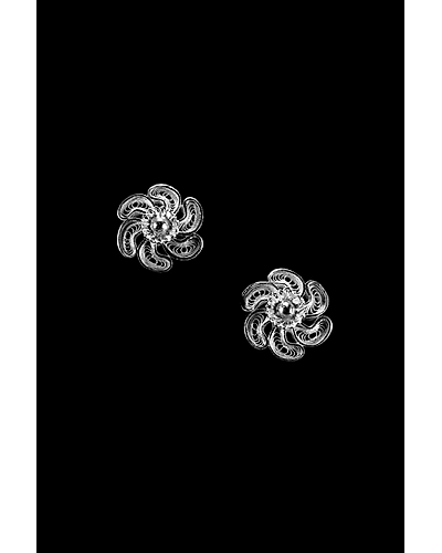 Silver Linings Pin Wheel Silver Filigree Earrings-2