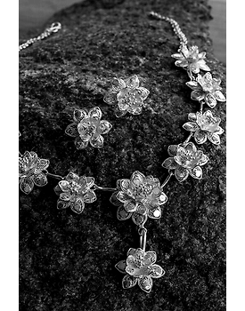 Silver Linings Lotus Silver Filigree Necklace