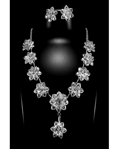Silver Linings Lotus Silver Filigree Necklace-1