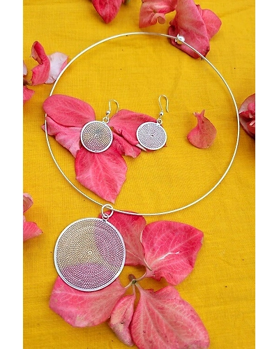 Silver Linings Moon Hasli Silver Filigree Necklace-12666193