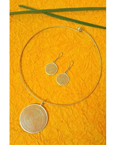 Silver Linings Moon Hasli Silver Filigree Necklace-1