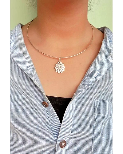 Silver Linings Gul Hasli Silver Filigree Necklace-2