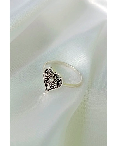Silver Linings Paan Silver Filigree Ring-12666207