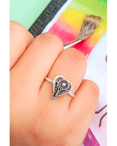 Silver Linings Paan Silver Filigree Ring-1
