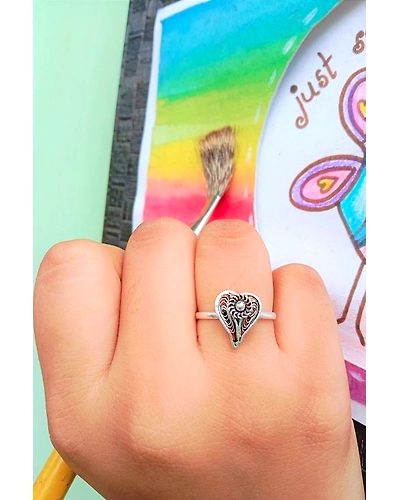 Silver Linings Paan Silver Filigree Ring-2