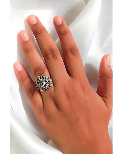 Silver Linings Sunflower Silver Filigree Ring-2