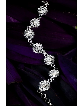 Silver Linings Wild Flowers Silver Filigree Handmade Bracelet