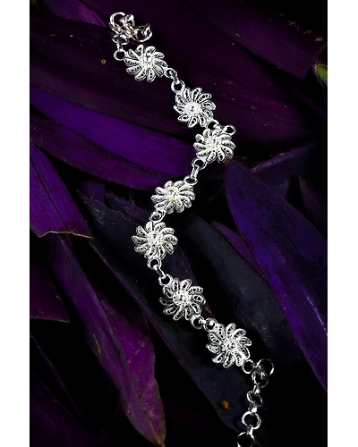 Silver Linings Chakri Silver Filigree Handmade Bracelet-12666215