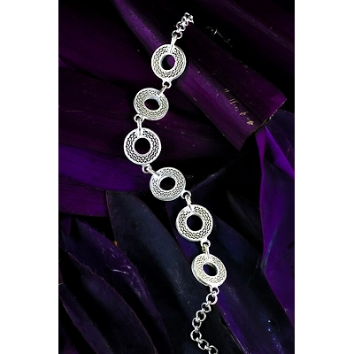 Gonasika Silver Linings Circle of Life Silver Filigree Handmade Bracelet