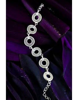 Silver Linings Circle of Life Silver Filigree Handmade Bracelet