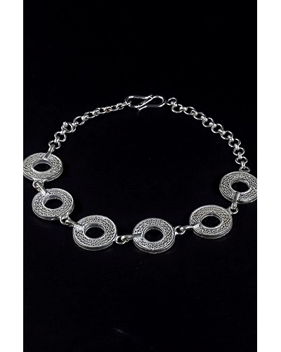 Silver Linings Circle of Life Silver Filigree Handmade Bracelet-2