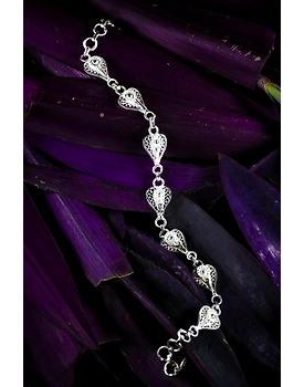 Silver Linings Heart Silver Filigree Handmade Bracelet