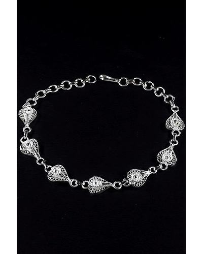Silver Linings Heart Silver Filigree Handmade Bracelet-2
