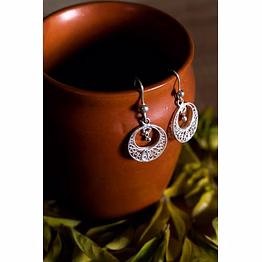 gonasika silver linings mini silver filigree handmade chandbali earrings