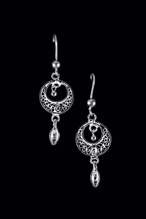 Silver Linings Swaying Silver Filigree Handmade Chandbali Earrings image 3
