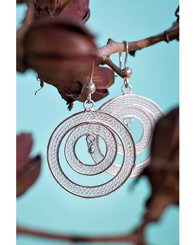 Silver Linings Elegant Silver Filigree Handmade Dangle Earrings-12666287
