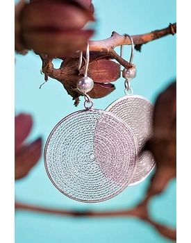 Silver Linings Moon Silver Filigree Handmade Dangle Earrings