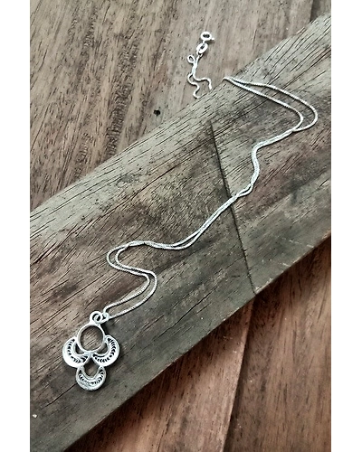 Silver Linings Pushp Silver Filigree Handmade Pendant and Chain-2