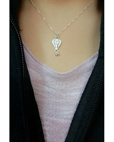 Silver Linings Heart Silver Filigree Handmade Pendant and Chain-1
