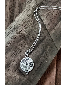 Silver Linings Moon Silver Filigree Handmade Pendant and Chain