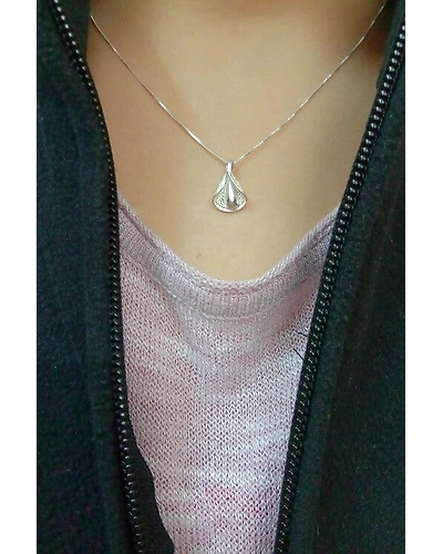 Silver Linings Pankhuri Silver Filigree Handmade Pendant and Chain-2