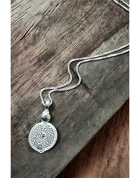 Silver Linings Lotus Silver Filigree Handmade Pendant and Chain