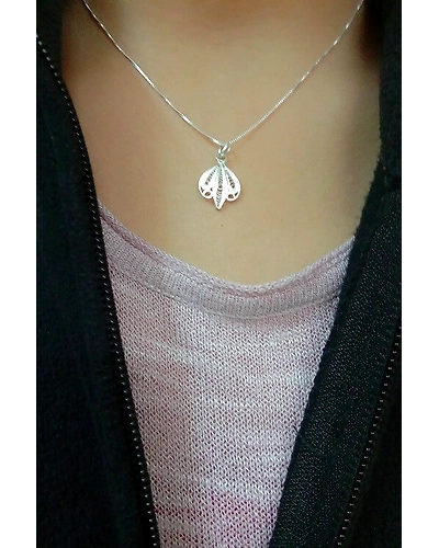 Silver Linings Chic Silver Filigree Handmade Pendant and Chain-1