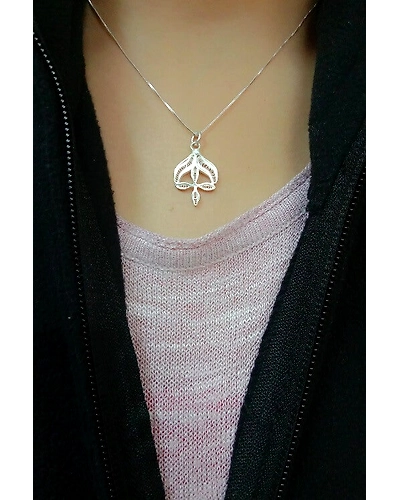 Silver Linings Designer Silver Filigree Handmade Pendant and Chain-1
