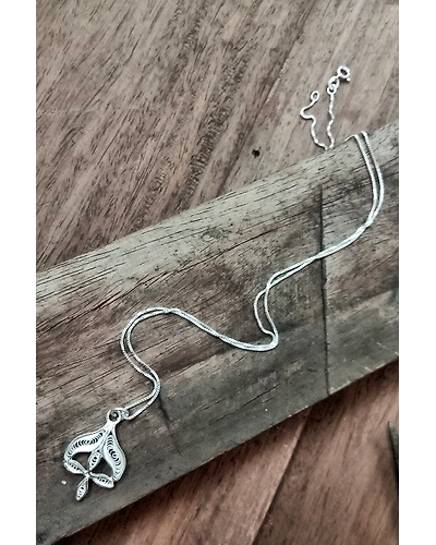 Silver Linings Designer Silver Filigree Handmade Pendant and Chain-2