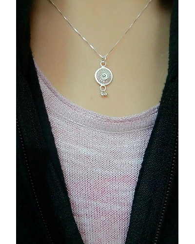 Silver Linings Tinkerbell Silver Filigree Handmade Pendant and Chain-2