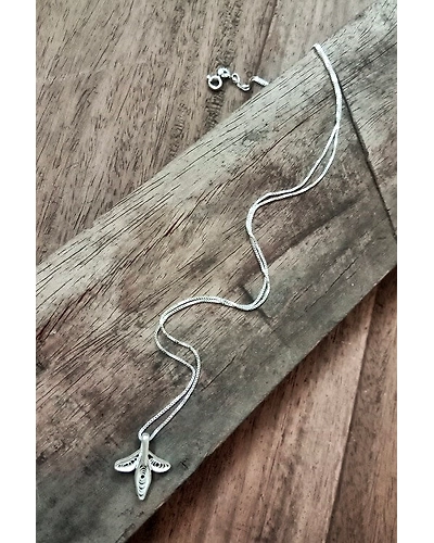 Silver Linings Petite Silver Filigree Handmade Pendant and Chain-2