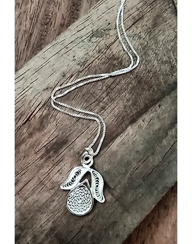 Silver Linings Tulip Silver Filigree Handmade Pendant and Chain