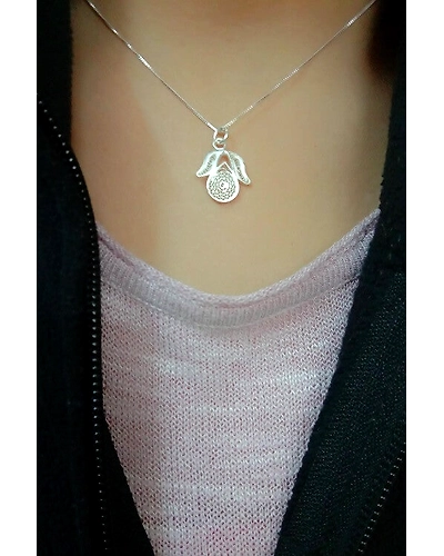 Silver Linings Tulip Silver Filigree Handmade Pendant and Chain-1