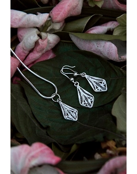 Silver Linings Kites Silver Filigree Handmade Pendant Set
