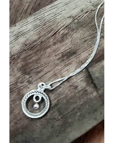 Silver Linings Circle of Life Silver Filigree Handmade Pendant and Chain-12666405