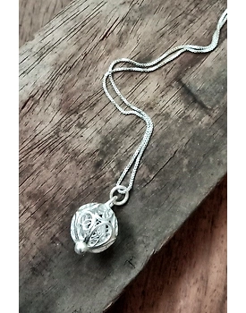 Silver Linings Beads Silver Filigree Handmade Pendant and Chain