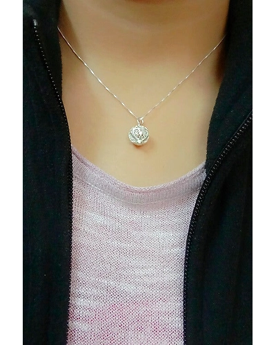 Silver Linings Beads Silver Filigree Handmade Pendant and Chain-1