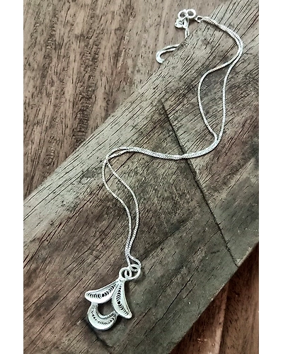 Silver Linings Blossom Silver Filigree Handmade Pendant and Chain-1