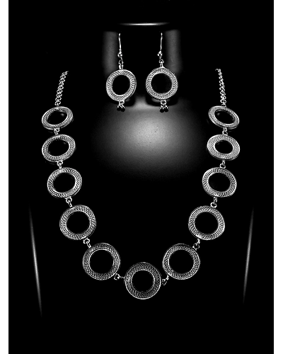 Silver Linings Rings Silver Filigree Handmade Necklace Set-2