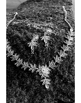 Silver Linings Blooming Silver Filigree Handmade Necklace Set