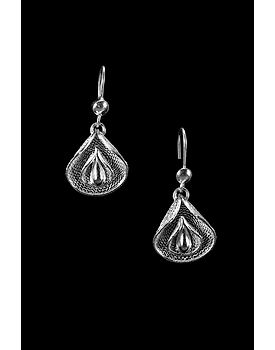 Silver Linings Petals Silver Filigree Handmade Dangle Earrings