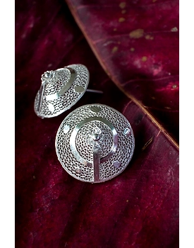 Silver Linings Cone Silver Filigree Handmade Studs Earrings