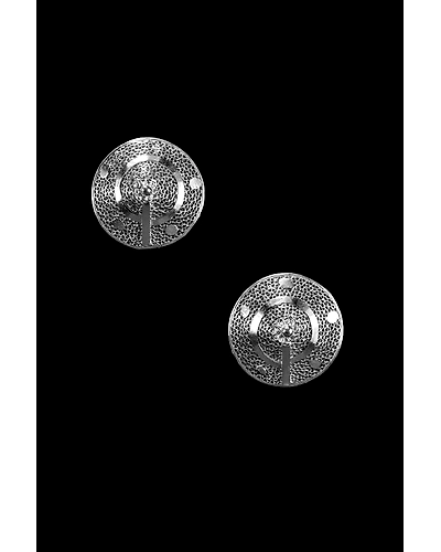 Silver Linings Cone Silver Filigree Handmade Studs Earrings-2