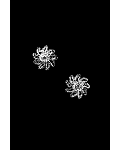Silver Linings Chakri Silver Filigree Handmade Studs Earrings-1