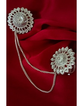 Silver Linings Gulzar Silver Filigree Handmade Duo Ring
