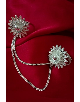 Silver Linings Suryamukhi Silver Filigree Handmade Duo Ring