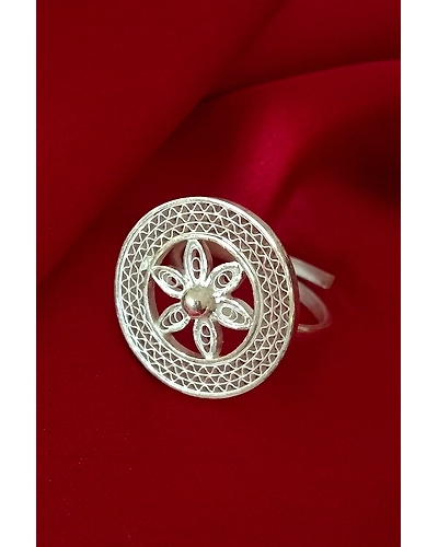 Silver Linings Chakra Silver Filigree Handmade Ring-12666577